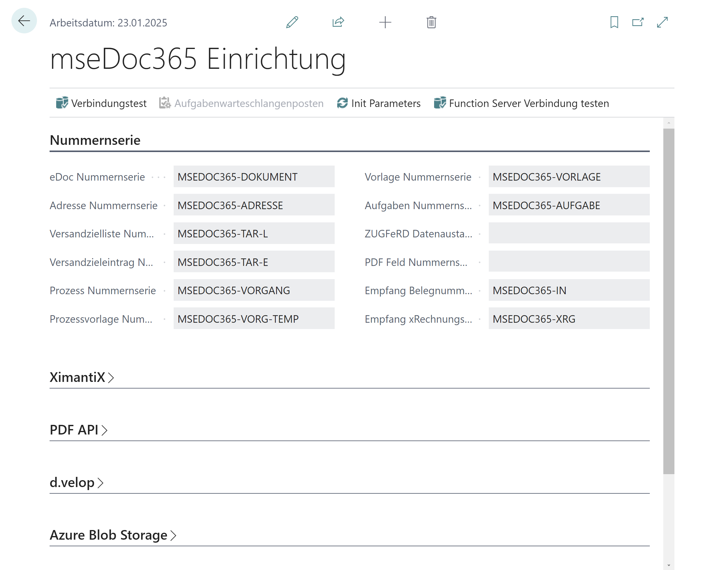 mseDoc365 Einrichtung
